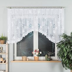 Firanka żakardowa gotowa na żabki RENATA 350x110 biała