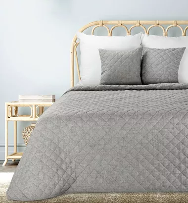 Narzuta dekoracyjna LEN 170x210 stalowa pikowana w geometryczny wzór