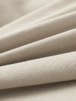 Jasno Beżowa Pościel Queen Premium Satyna Bawełniana 140x200 ze Złotą Lamówką Biza