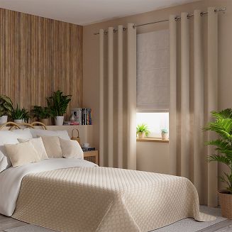 Narzuta dekoracyjna VELVI 170x210 pikowana w geometryczny wzór jasnobeżowa