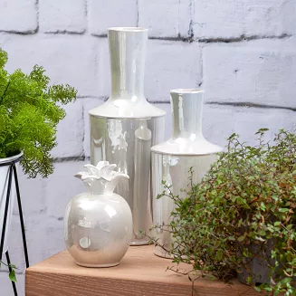 Figurka dekoracyjna SIMONA3 11x16 Eurofirany kremowa perłowy połysk ananas