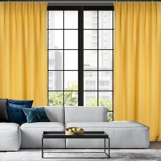 Zasłona gotowa na taśmie MILAN 140x300 Eurofirany musztardowy