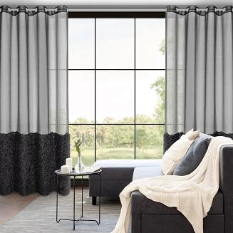 Firana gotowa na przelotkach MARION 140x250 Eurofirany czarny