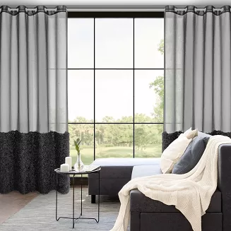 Firana gotowa na przelotkach MARION 140x250 Eurofirany czarny