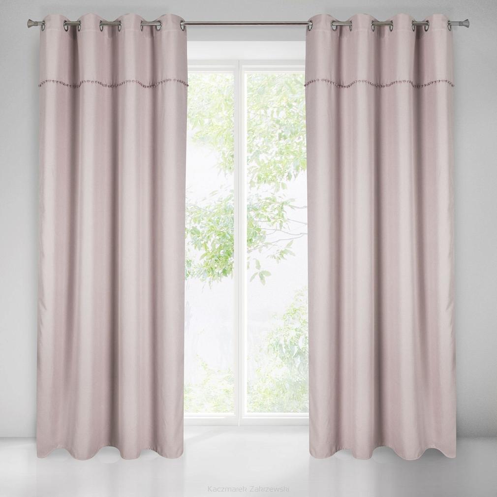 Zasłona gotowa na przelotkach AZRA 140x250 Eurofirany różowy