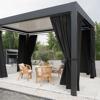 Zasłona gotowa na taśmie GARDENIA 140x250 wodoodporna ogrodowa czarna