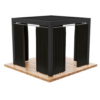 Zasłona gotowa na taśmie GARDENIA 140x250 wodoodporna ogrodowa czarna