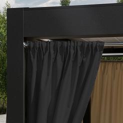 Zasłona gotowa na taśmie GARDENIA 140x250 wodoodporna ogrodowa czarna