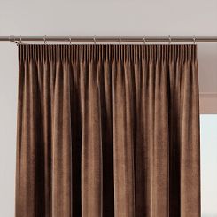 Zasłona gotowa na taśmie VELVI 140x250 brązowa
