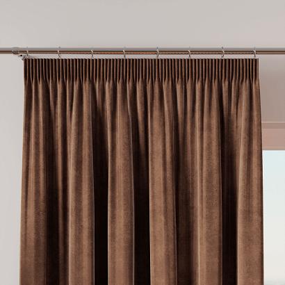 Zasłona gotowa na taśmie VELVI 140x250 brązowa