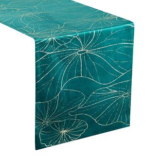 Obrus dekoracyjny BLINK 35x180 Eurofirany ciemnoturkusowy