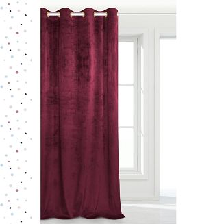 Zasłona gotowa na przelotkach VELVET SOFT 140x250 welurowa amarantowa