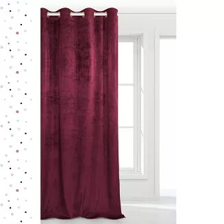 Zasłona gotowa na przelotkach VELVET SOFT 140x250 welurowa amarantowa