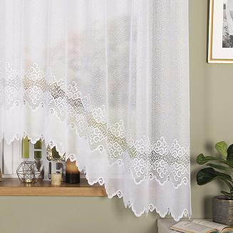 Firanka żakardowa gotowa na żabki MODESTA 300x180 biała