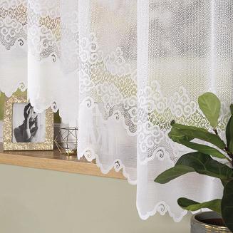 Firanka żakardowa gotowa na żabki MODESTA 300x180 biała