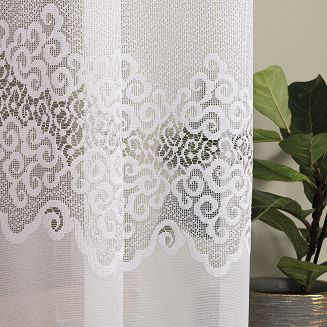 Firanka żakardowa gotowa na żabki MODESTA 300x180 biała