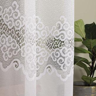 Firanka żakardowa gotowa na żabki MODESTA 300x180 biała