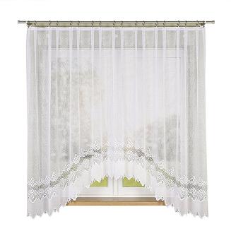 Firanka żakardowa gotowa na żabki MODESTA 300x180 biała