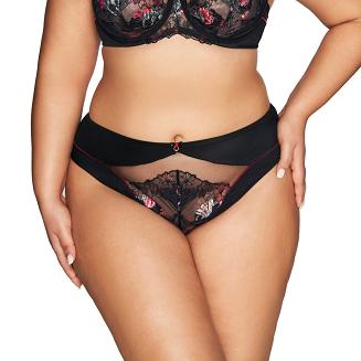 Brazyliany damskie z koronką i tiulem AV 2122 czarne