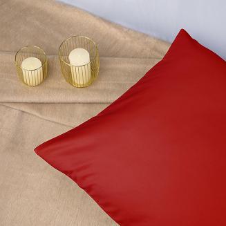 Poszewka satyna bawełniana 70x80 jednobarwna czerwona