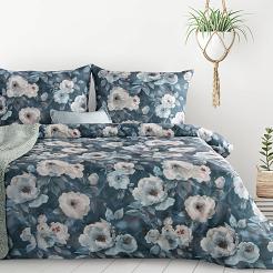 Pościel bawełniana KIRA 140x200 Design91 ciemnogranatowy