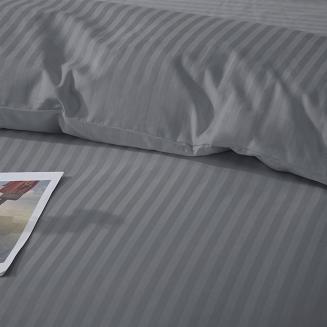 Komplet pościeli adamaszek satyna bawełniana 220x200 grafitowa