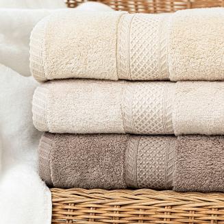 Ręcznik bawełniany RODOS 70x140 ciemnokremowy