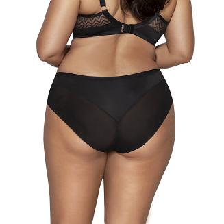 Figi damskie z tiulową wstawką w zygzaki AV 2103 czarne