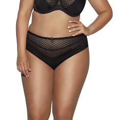Figi damskie z tiulową wstawką w zygzaki AV 2103 czarne