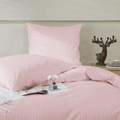 Poszewka z adamaszku satyna bawełniana 50x70 pudrowa