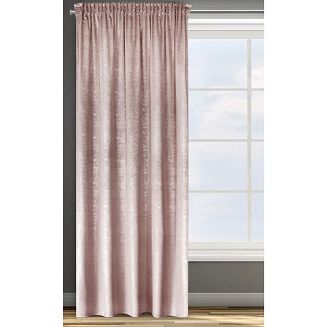 Zasłona gotowa na taśmie CYPR 140x270 Design91 pudrowa + srebrna