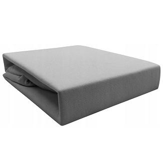 Prześcieradło jersey z gumką 180x200 szare