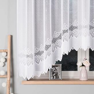 Firanka żakardowa gotowa na żabki MODESTA 300x160 biała