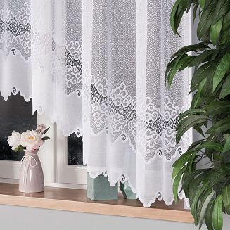 Firanka żakardowa gotowa na żabki MODESTA 300x160 biała