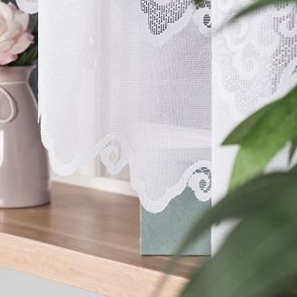 Firanka żakardowa gotowa na żabki MODESTA 300x160 biała