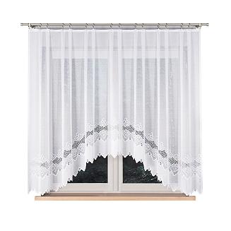 Firanka żakardowa gotowa na żabki MODESTA 300x160 biała