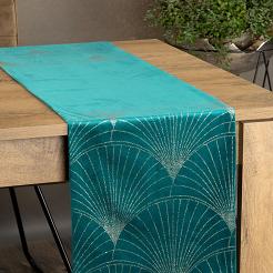 Obrus dekoracyjny BLINK 35x180 Eurofirany ciemnoturkusowy
