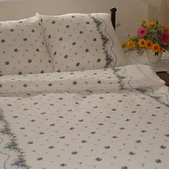 Pościel z kory 200x220 Niebieskie kwiatuszki