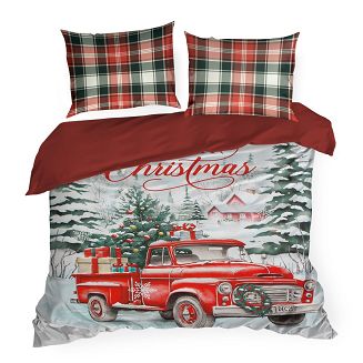 Komplet pościeli świąteczny POS 220x200 Eurofirany czerwony