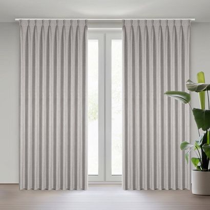 Zasłona gotowa z systemem flex NELISA 125x270 Eurofirany ciemnobeżowa zaciemniająca