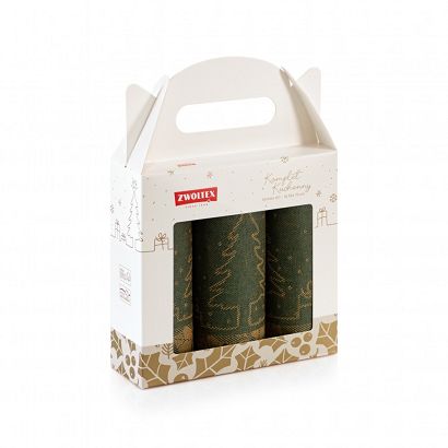 Komplet ścierek kuchennych świąteczny ZWOLTEX Merry Christmas zielony