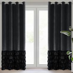 Zasłona gotowa na przelotkach DANI 140x250 Eurofirany czarny