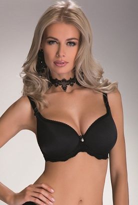 Biustonosz push-up ozdobiony koronką Clara Eldar czarny