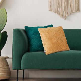 Poszewka dekoracyjna CARO 45x45 Design91 ciemnozielony