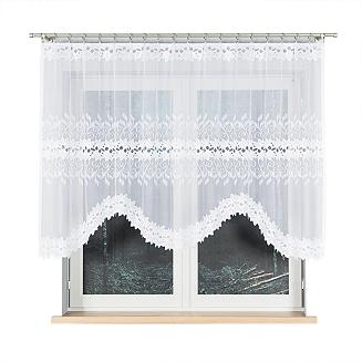 Firanka żakardowa gotowa na żabki BASTIA 280x130 biała