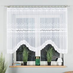 Firanka żakardowa gotowa na żabki BASTIA 280x130 biała