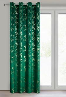 Zasłona gotowa na przelotkach RAJA 140x250 Eurofirany ciemnozielony