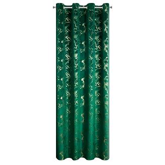 Zasłona gotowa na przelotkach RAJA 140x250 Eurofirany ciemnozielony