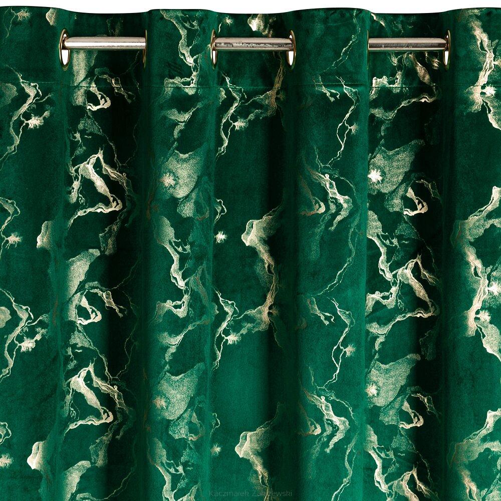 Zasłona gotowa na przelotkach RAJA 140x250 Eurofirany ciemnozielony