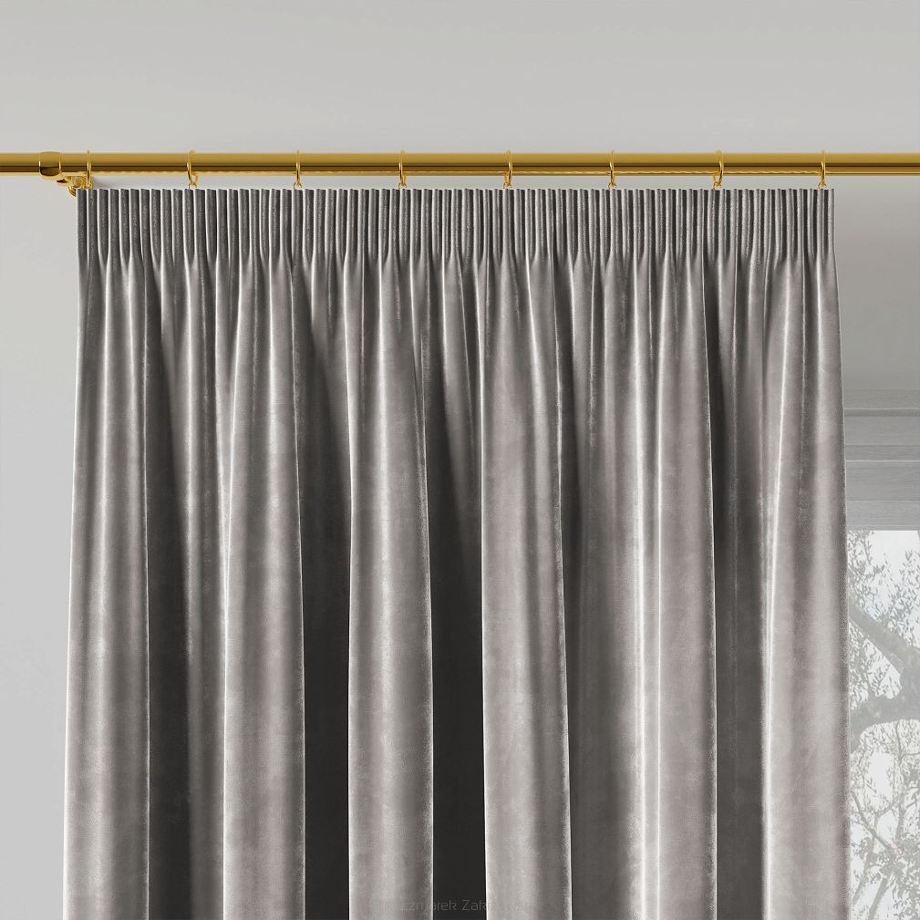 Zasłona gotowa na taśmie VELVI 140x260 jasnoszara
